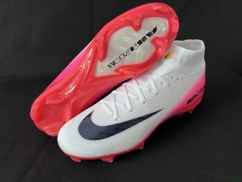 Unisex Nike Air Zoom Mercurial Superfly 10 Elite FG Football Boots - White/Black/Pink