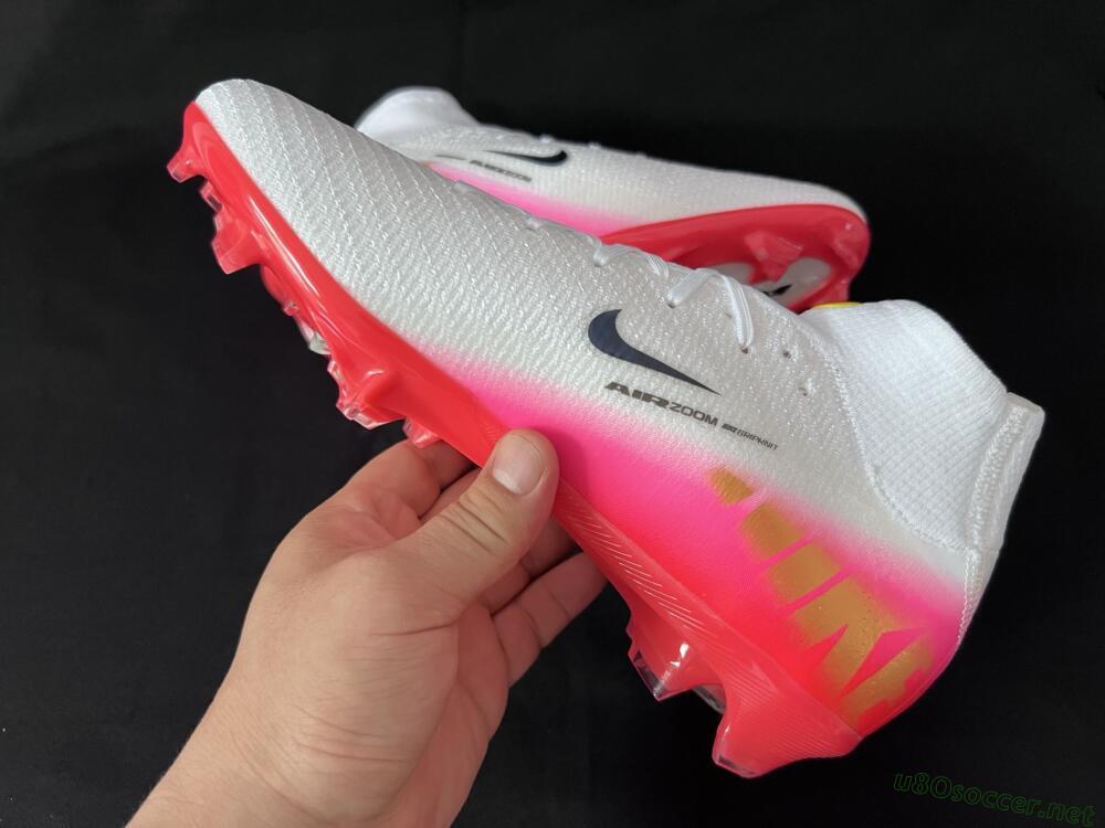 Unisex Nike Air Zoom Mercurial Superfly 10 Elite FG Football Boots - White/Black/Pink