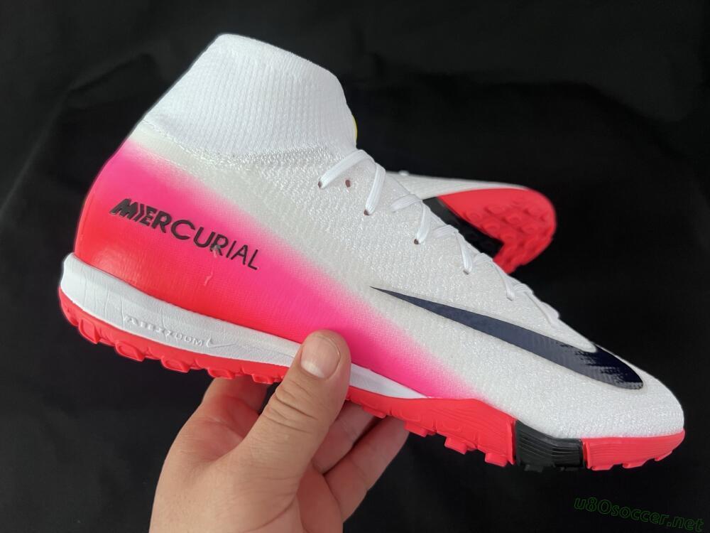 Unisex Nike Air Zoom Mercurial Superfly 10 Elite TF Football Shoes - White/Black/Pink