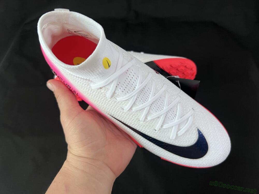 Unisex Nike Air Zoom Mercurial Superfly 10 Elite TF Football Shoes - White/Black/Pink