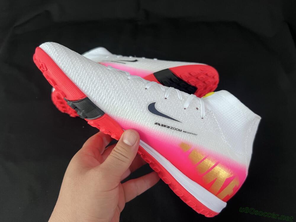 Unisex Nike Air Zoom Mercurial Superfly 10 Elite TF Football Shoes - White/Black/Pink