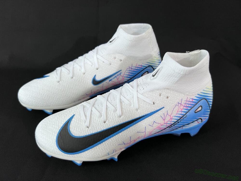 Unisex Nike Air Zoom Mercurial Superfly 10 Elite FG Football Boots - White/Blue/Black