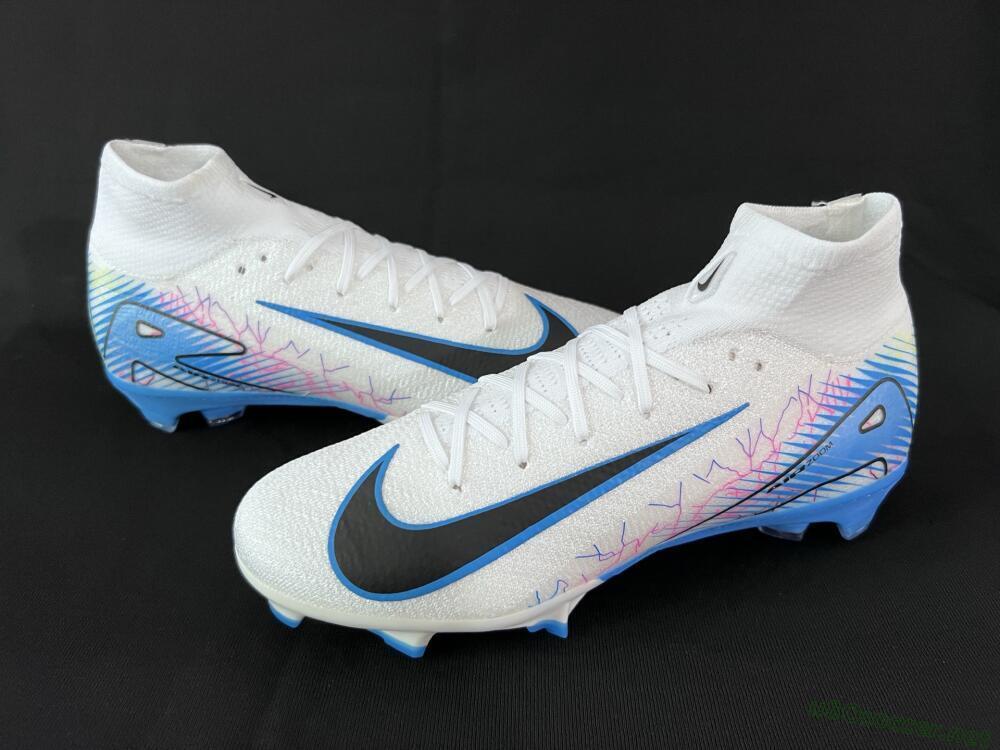 Unisex Nike Air Zoom Mercurial Superfly 10 Elite FG Football Boots - White/Blue/Black