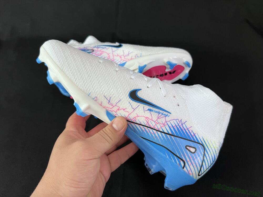 Unisex Nike Air Zoom Mercurial Superfly 10 Elite FG Football Boots - White/Blue/Black