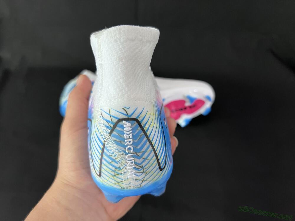 Unisex Nike Air Zoom Mercurial Superfly 10 Elite FG Football Boots - White/Blue/Black