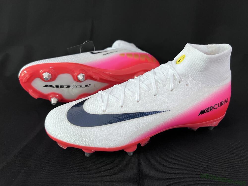 Men's Nike Air Zoom Mercurial Superfly 10 Elite SG Football Boots - White/Black/Red