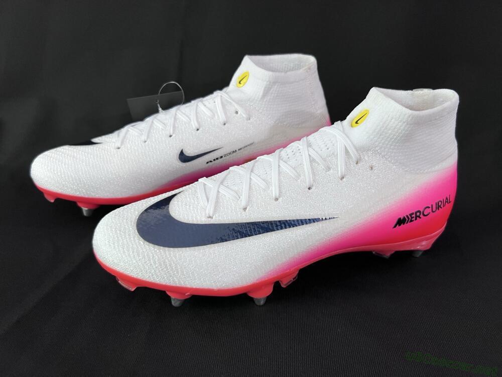 Men's Nike Air Zoom Mercurial Superfly 10 Elite SG Football Boots - White/Black/Red