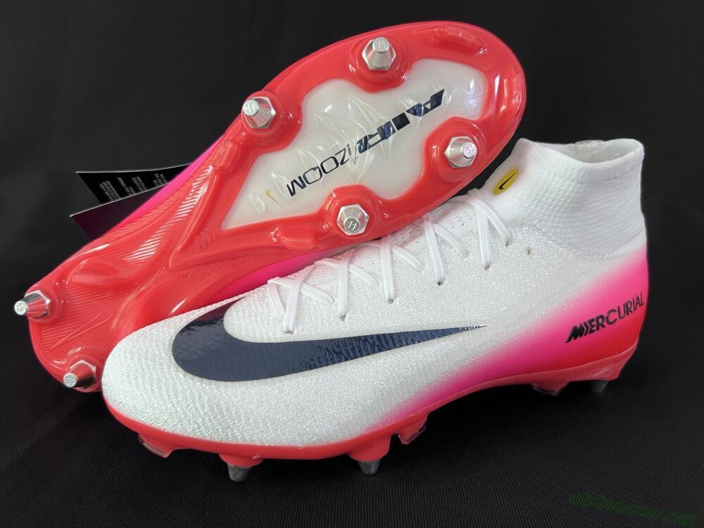 Men's Nike Air Zoom Mercurial Superfly 10 Elite SG Football Boots - White/Black/Red