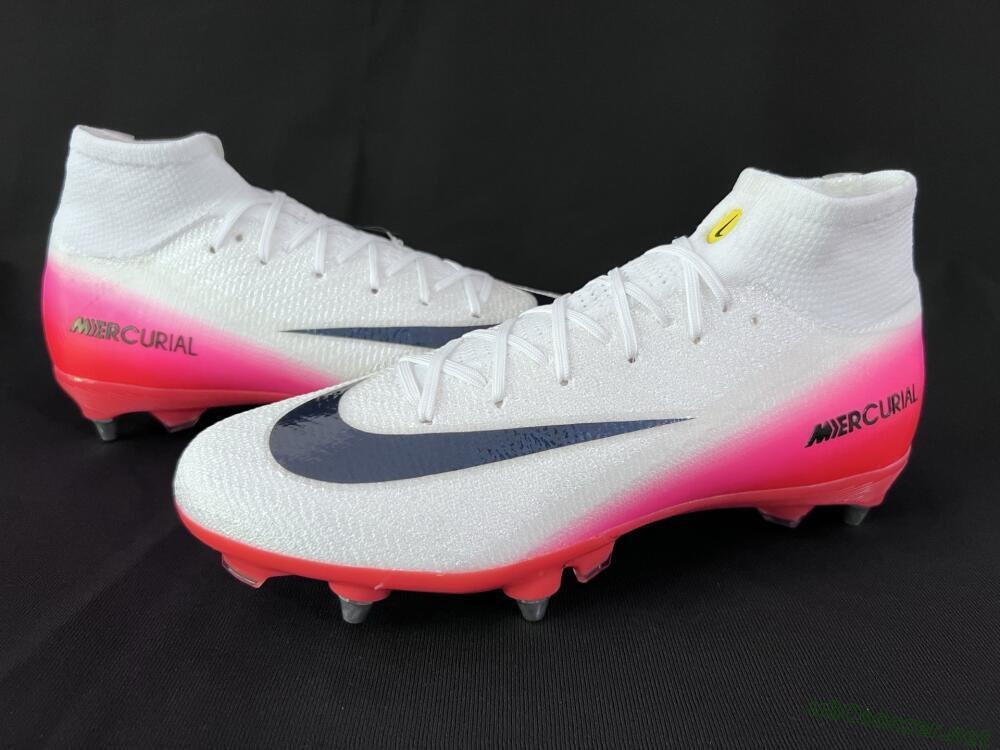 Men's Nike Air Zoom Mercurial Superfly 10 Elite SG Football Boots - White/Black/Red