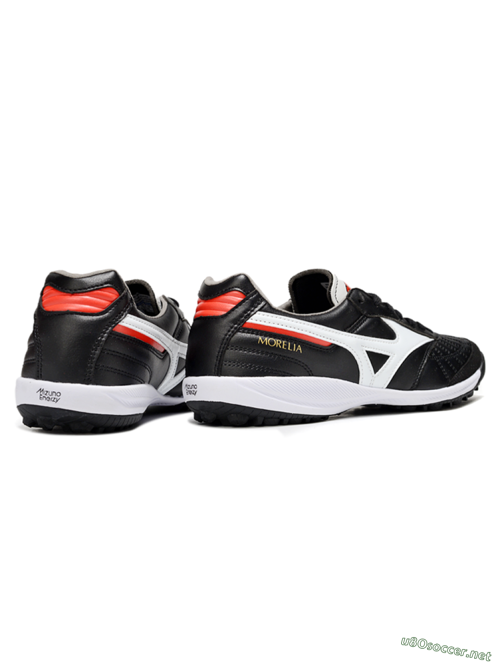 Men's Mizuno Morelia Neo 4 TF Football Shoes - Black/White/Red 6