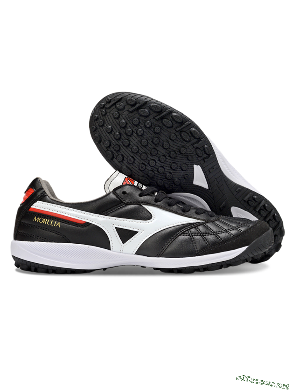 Men's Mizuno Morelia Neo 4 TF Football Shoes - Black/White/Red 2