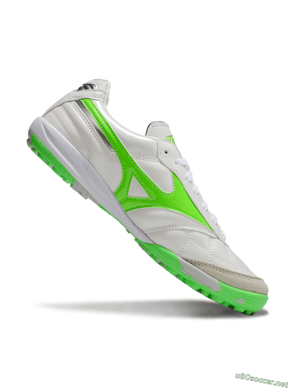 Men's Mizuno Morelia Neo 4 TF Football Shoes - White/Yellow/Grey 4
