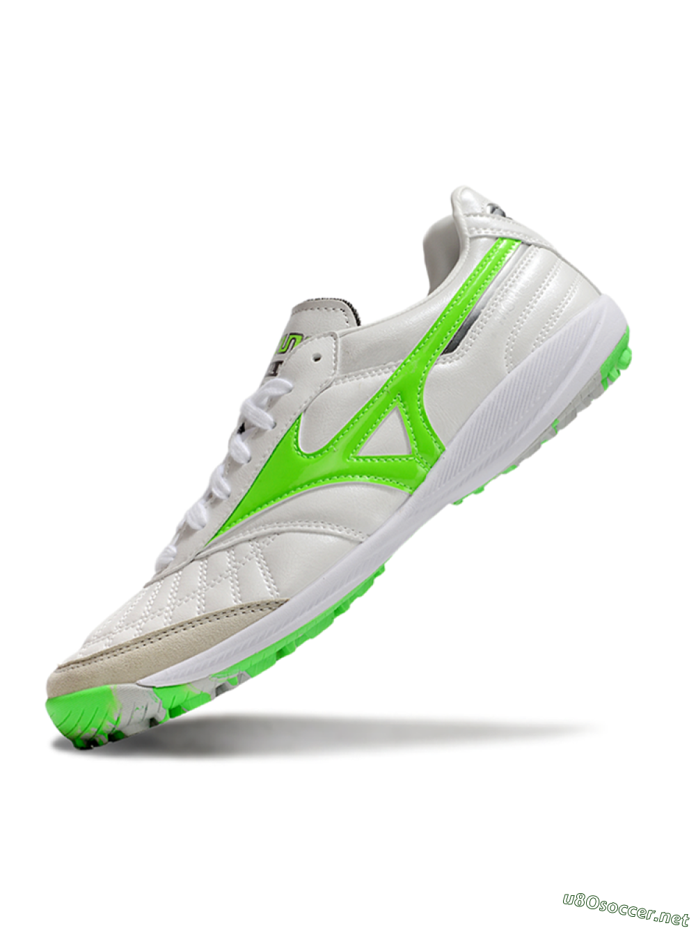 Men's Mizuno Morelia Neo 4 TF Football Shoes - White/Yellow/Grey 5