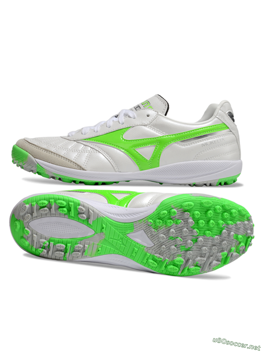 Men's Mizuno Morelia Neo 4 TF Football Shoes - White/Yellow/Grey 1