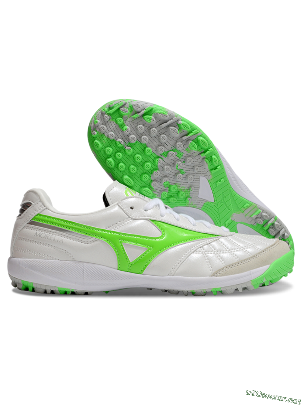 Men's Mizuno Morelia Neo 4 TF Football Shoes - White/Yellow/Grey 2