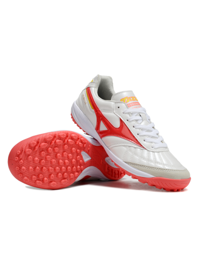 Men's Mizuno Morelia Neo 4 TF Football Shoes - White/Red/Yellow