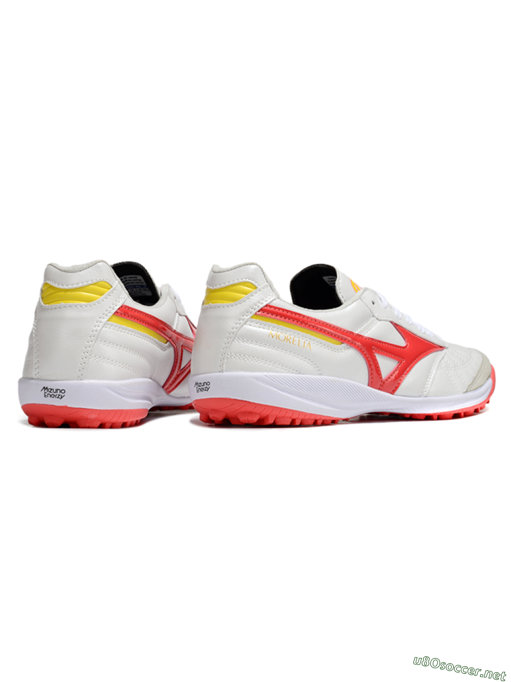 Men's Mizuno Morelia Neo 4 TF Football Shoes - White/Red/Yellow 6