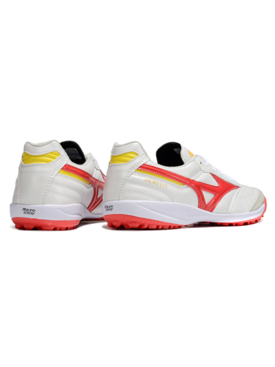 Men's Mizuno Morelia Neo 4 TF Football Shoes - White/Red/Yellow