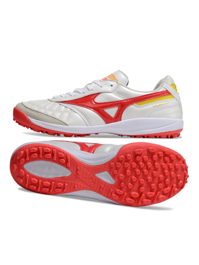 Men's Mizuno Morelia Neo 4 TF Football Shoes - White/Red/Yellow