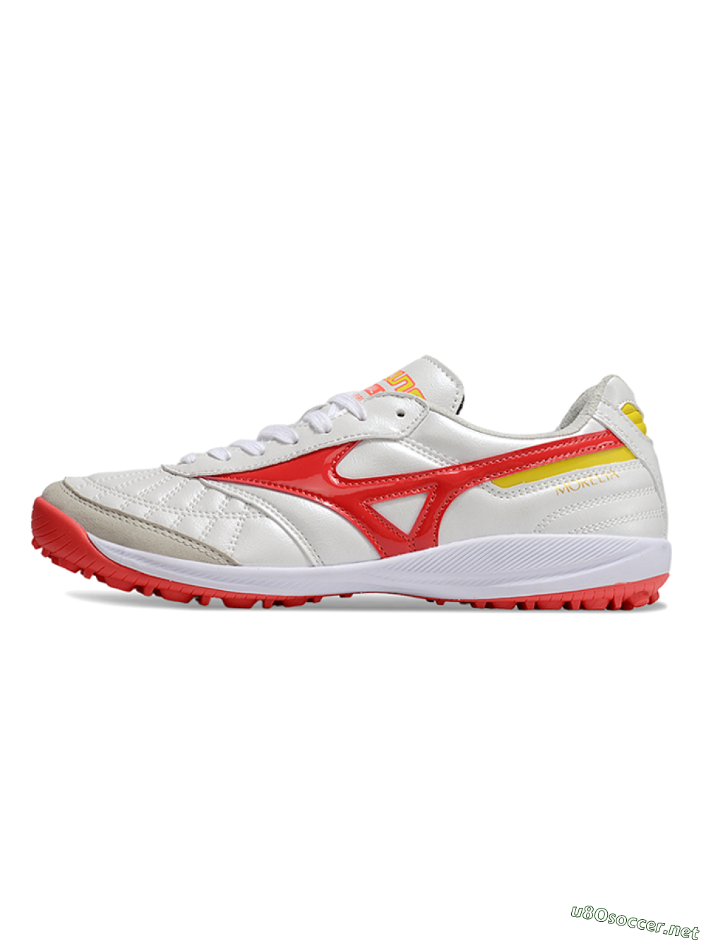 Men's Mizuno Morelia Neo 4 TF Football Shoes - White/Red/Yellow 0