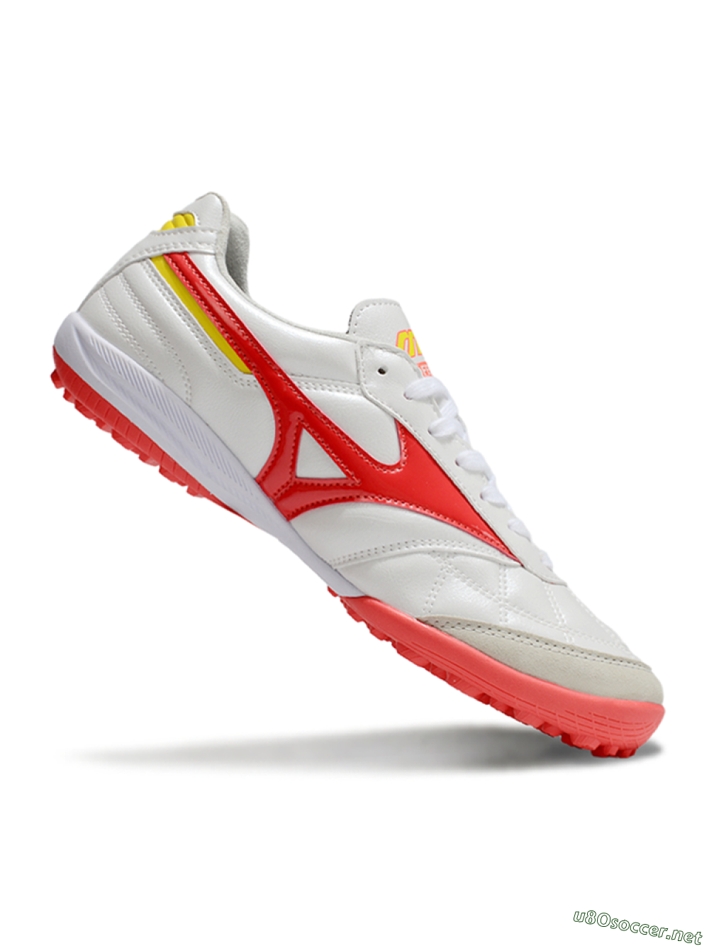 Men's Mizuno Morelia Neo 4 TF Football Shoes - White/Red/Yellow 4
