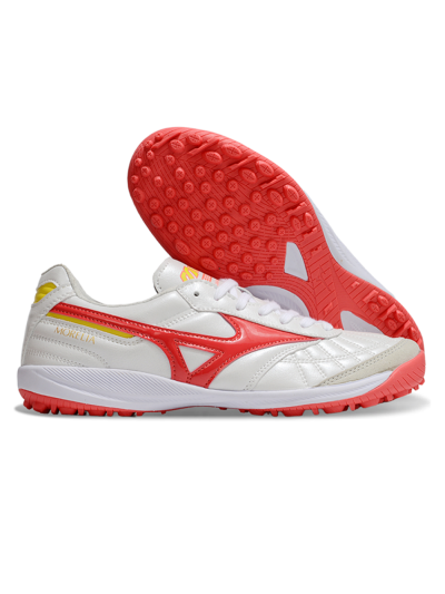 Men's Mizuno Morelia Neo 4 TF Football Shoes - White/Red/Yellow