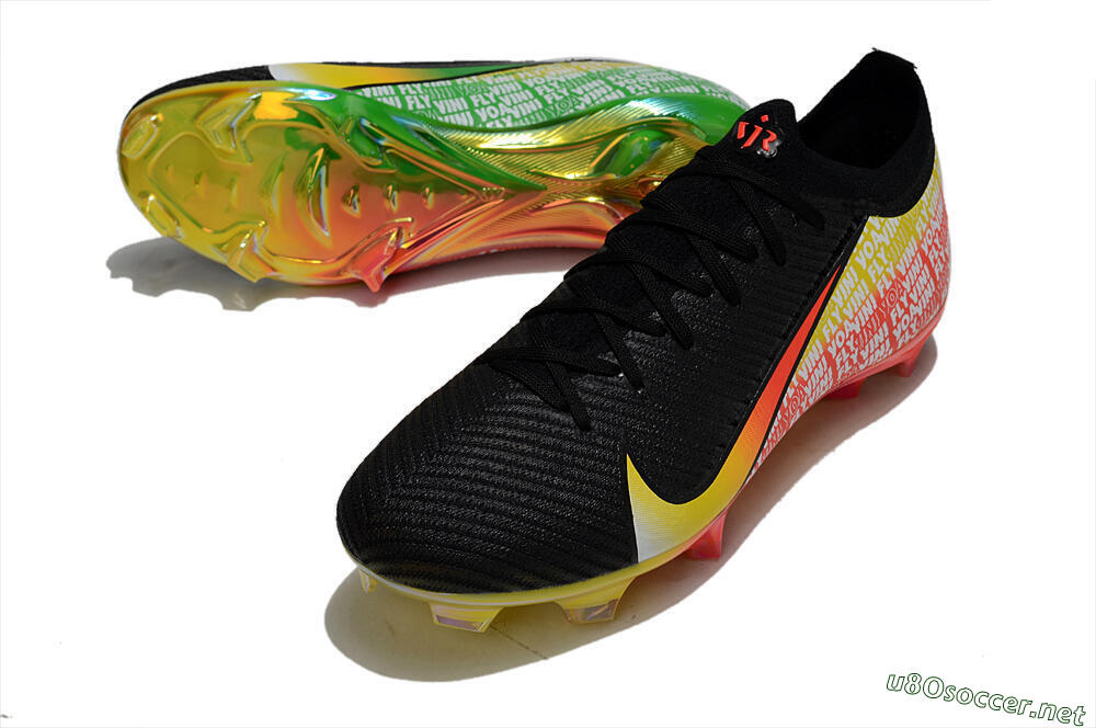 Unisex Nike Air Zoom Mercurial Vapor 16 Elite FG Football Boots - Black/Red/Yellow 3