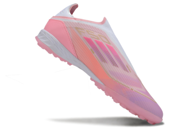 Unisex Adidas F50 Elite Laceless TF Football Shoes - Pink/Purple/Gold