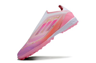 Unisex Adidas F50 Elite Laceless TF Football Shoes - Pink/Purple/Gold