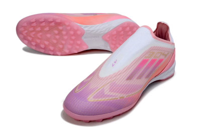 Unisex Adidas F50 Elite Laceless TF Football Shoes - Pink/Purple/Gold