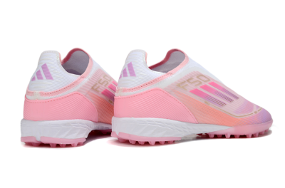 Unisex Adidas F50 Elite Laceless TF Football Shoes - Pink/Purple/Gold