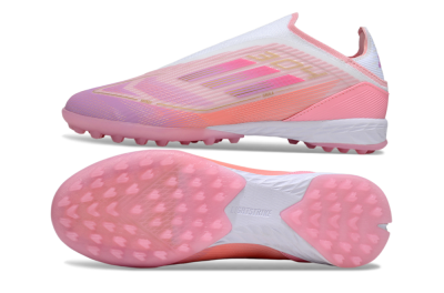 Unisex Adidas F50 Elite Laceless TF Football Shoes - Pink/Purple/Gold