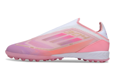 Unisex Adidas F50 Elite Laceless TF Football Shoes - Pink/Purple/Gold