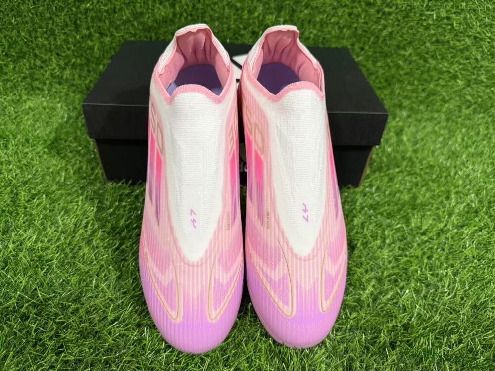 Unisex Adidas F50 Elite Laceless TF Football Shoes - Pink/Purple/Gold