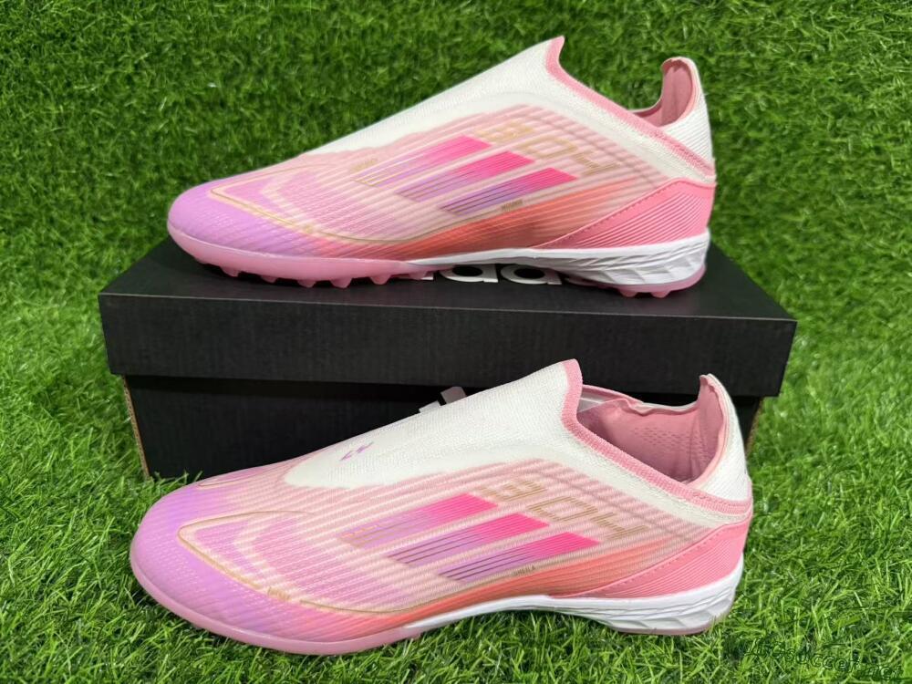 Unisex Adidas F50 Elite Laceless TF Football Shoes - Pink/Purple/Gold