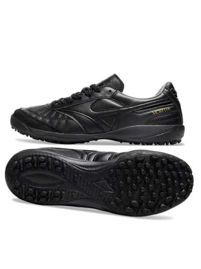 Men's Mizuno Morelia Neo 4 TF Football Shoes - Black/Gold