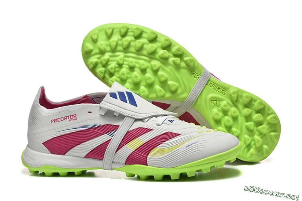 Unisex Adidas Predator 25 Elite Foldover Tongue TF Football Shoes - Grey/Red/Yellow 2