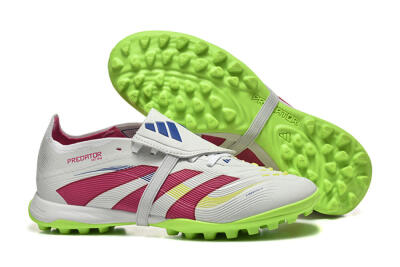 Unisex Adidas Predator 25 Elite Foldover Tongue TF Football Shoes - Grey/Red/Yellow