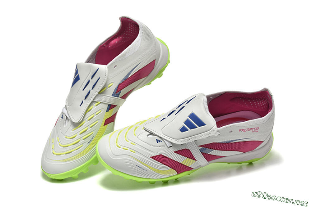 Unisex Adidas Predator 25 Elite Foldover Tongue TF Football Shoes - Grey/Red/Yellow 6