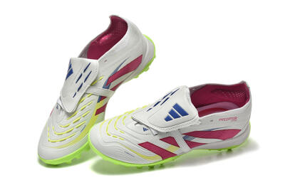 Unisex Adidas Predator 25 Elite Foldover Tongue TF Football Shoes - Grey/Red/Yellow