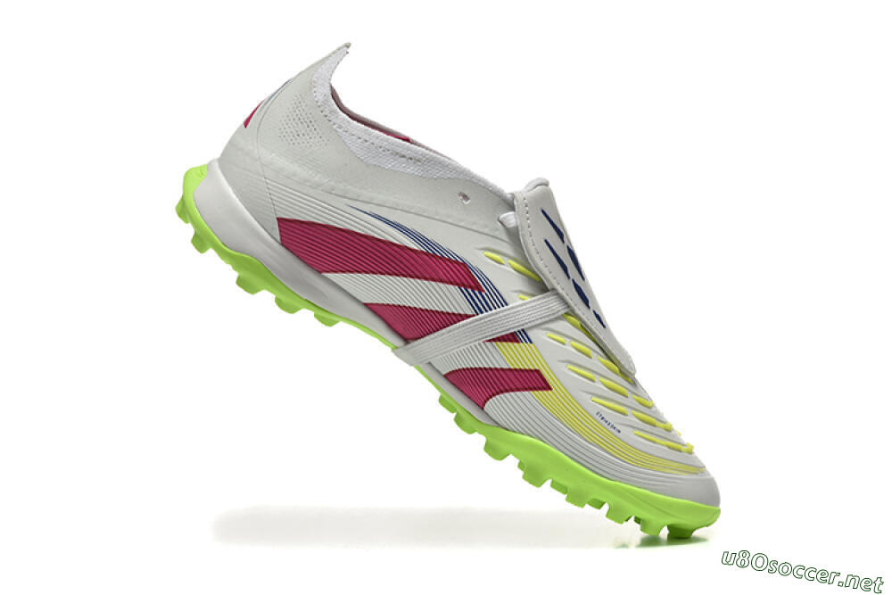 Unisex Adidas Predator 25 Elite Foldover Tongue TF Football Shoes - Grey/Red/Yellow 7