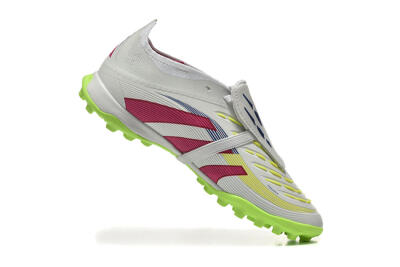 Unisex Adidas Predator 25 Elite Foldover Tongue TF Football Shoes - Grey/Red/Yellow