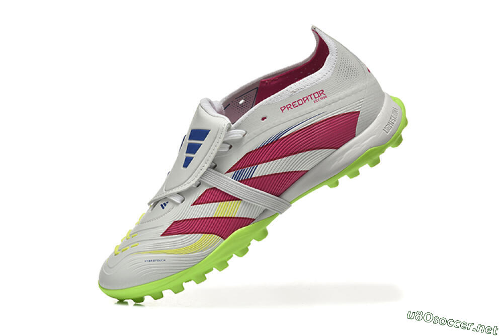 Unisex Adidas Predator 25 Elite Foldover Tongue TF Football Shoes - Grey/Red/Yellow 8