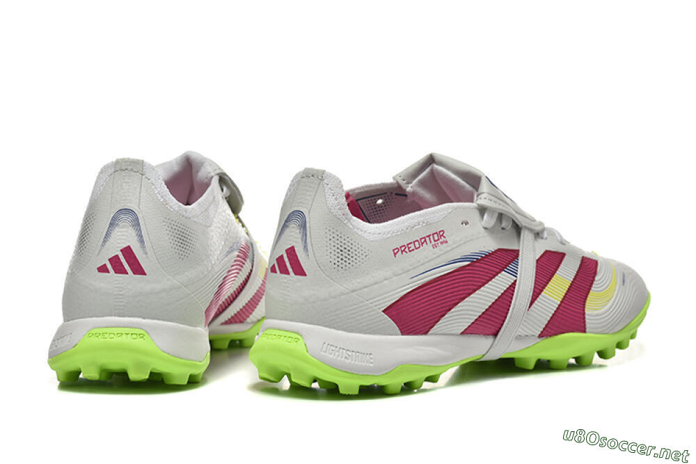 Unisex Adidas Predator 25 Elite Foldover Tongue TF Football Shoes - Grey/Red/Yellow 9