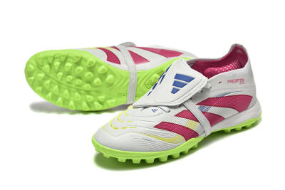 Unisex Adidas Predator 25 Elite Foldover Tongue TF Football Shoes - Grey/Red/Yellow