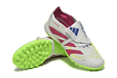 Unisex Adidas Predator 25 Elite Foldover Tongue TF Football Shoes - Grey/Red/Yellow