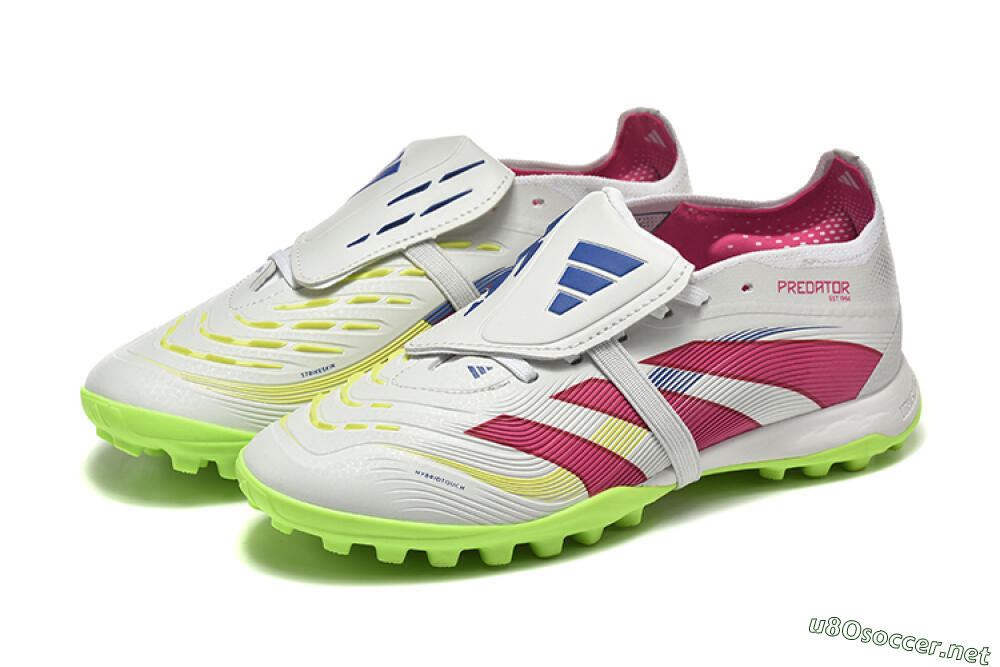 Unisex Adidas Predator 25 Elite Foldover Tongue TF Football Shoes - Grey/Red/Yellow 5