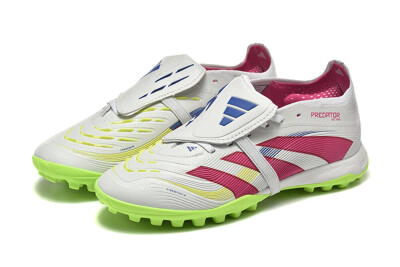 Unisex Adidas Predator 25 Elite Foldover Tongue TF Football Shoes - Grey/Red/Yellow