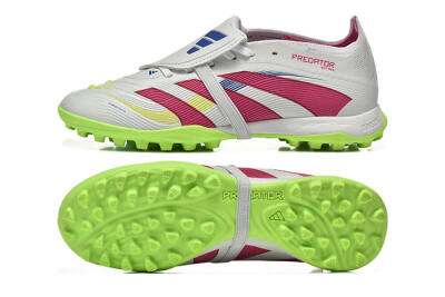 Unisex Adidas Predator 25 Elite Foldover Tongue TF Football Shoes - Grey/Red/Yellow