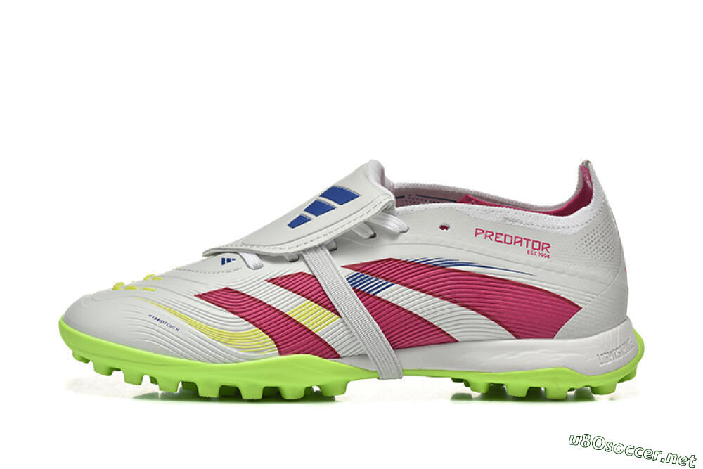 Unisex Adidas Predator 25 Elite Foldover Tongue TF Football Shoes - Grey/Red/Yellow 0